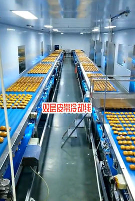 Independent Controlled Cup Cake Cooling Multi Way Curved Belt Conveyor